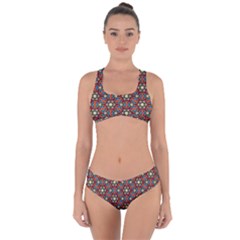 Pattern Stained Glass Church Criss Cross Bikini Set by Simbadda