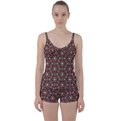 Pattern Stained Glass Church Tie Front Two Piece Tankini