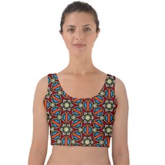 Pattern Stained Glass Church Velvet Crop Top