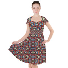 Pattern Stained Glass Church Cap Sleeve Midi Dress