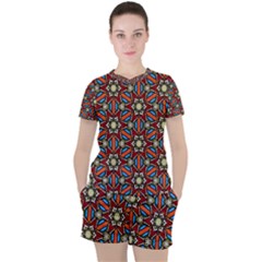 Pattern Stained Glass Church Women s Tee And Shorts Set