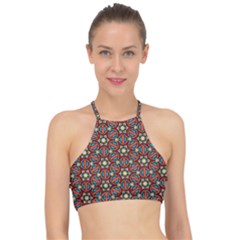 Pattern Stained Glass Church Racer Front Bikini Top by Simbadda