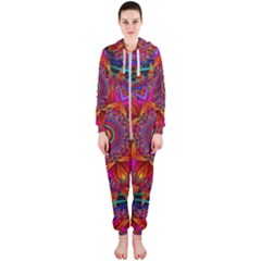 Kaleidoscope Pattern Ornament Hooded Jumpsuit (ladies) 