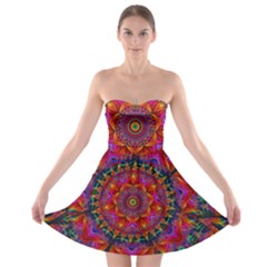 Kaleidoscope Pattern Ornament Strapless Bra Top Dress