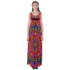 Kaleidoscope Pattern Ornament Empire Waist Maxi Dress