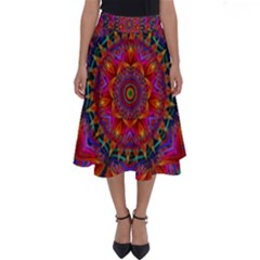 Kaleidoscope Pattern Ornament Perfect Length Midi Skirt by Simbadda