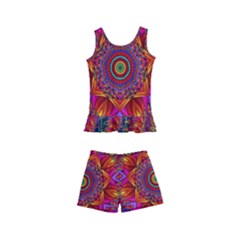 Kaleidoscope Pattern Ornament Kids  Boyleg Swimsuit