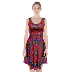 Kaleidoscope Pattern Ornament Racerback Midi Dress