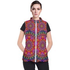 Kaleidoscope Pattern Ornament Women s Puffer Vest