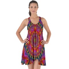 Kaleidoscope Pattern Ornament Show Some Back Chiffon Dress by Simbadda