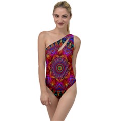 Kaleidoscope Pattern Ornament To One Side Swimsuit by Simbadda