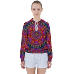 Kaleidoscope Pattern Ornament Women s Tie Up Sweat