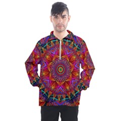 Kaleidoscope Pattern Ornament Men s Half Zip Pullover