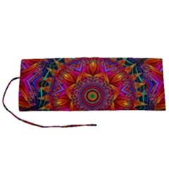 Kaleidoscope Pattern Ornament Roll Up Canvas Pencil Holder (s)