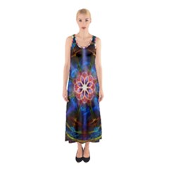 Mandala Pattern Kaleidoscope Sleeveless Maxi Dress