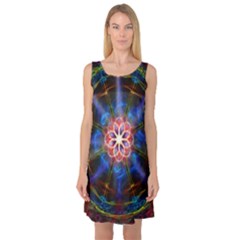 Mandala Pattern Kaleidoscope Sleeveless Satin Nightdress