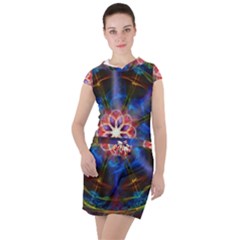 Mandala Pattern Kaleidoscope Drawstring Hooded Dress