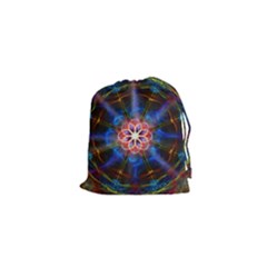 Mandala Pattern Kaleidoscope Drawstring Pouch (xs) by Simbadda