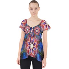 Mandala Pattern Kaleidoscope Lace Front Dolly Top by Simbadda