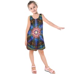 Mandala Pattern Kaleidoscope Kids  Sleeveless Dress