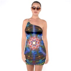 Mandala Pattern Kaleidoscope One Soulder Bodycon Dress