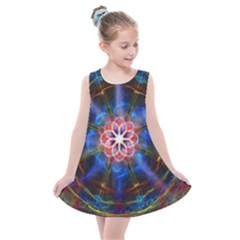 Mandala Pattern Kaleidoscope Kids  Summer Dress