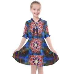 Mandala Pattern Kaleidoscope Kids  All Frills Chiffon Dress