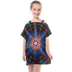 Mandala Pattern Kaleidoscope Kids  One Piece Chiffon Dress