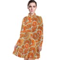 Oranges Background Texture Pattern Long Sleeve Chiffon Shirt Dress View1