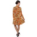 Oranges Background Texture Pattern Long Sleeve Chiffon Shirt Dress View2