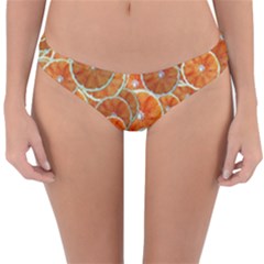 Oranges Background Texture Pattern Reversible Hipster Bikini Bottoms by Simbadda