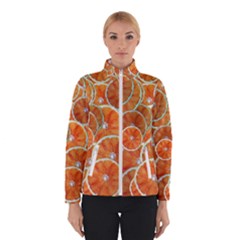 Oranges Background Texture Pattern Winter Jacket by Simbadda