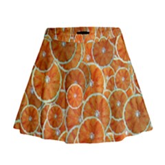 Oranges Background Texture Pattern Mini Flare Skirt by Simbadda