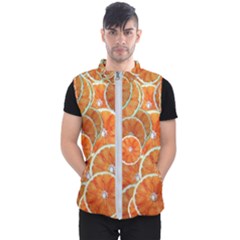 Oranges Background Texture Pattern Men s Puffer Vest