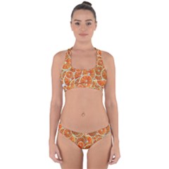 Oranges Background Texture Pattern Cross Back Hipster Bikini Set by Simbadda