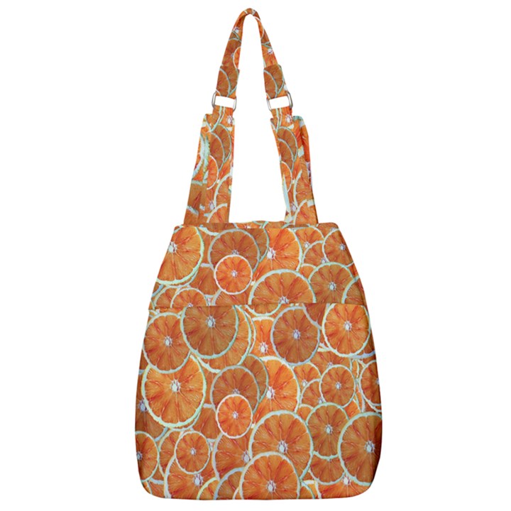 Oranges Background Texture Pattern Center Zip Backpack