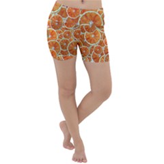 Oranges Background Texture Pattern Lightweight Velour Yoga Shorts