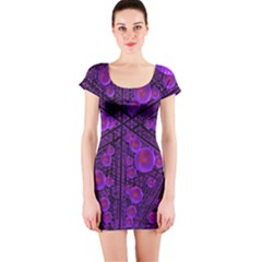 Spheres Combs Structure Regulation Short Sleeve Bodycon Dress