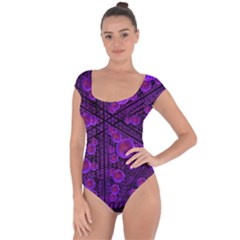 Spheres Combs Structure Regulation Short Sleeve Leotard 