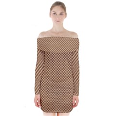 Paper Texture Background Long Sleeve Off Shoulder Dress by HermanTelo