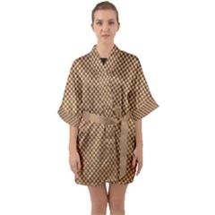 Paper Texture Background Half Sleeve Satin Kimono 