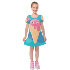 Vector Ice Kids  Short Sleeve Velvet Dress by Bajindul