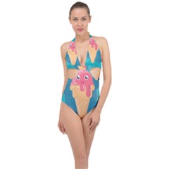 Vector Ice Halter Front Plunge Swimsuit by Bajindul