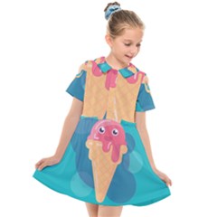 Vector Ice Kids  Short Sleeve Shirt Dress