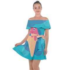 Vector Ice Off Shoulder Velour Dress