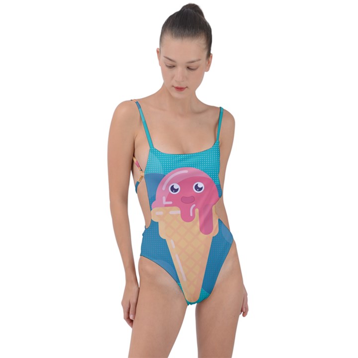 Vector Ice Tie Strap One Piece Swimsuit