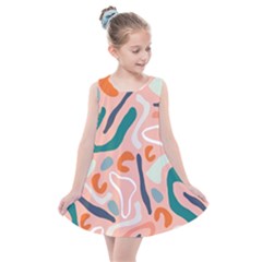 Organic Forms And Lines Seamless Pattern Kids  Summer Dress by Vaneshart