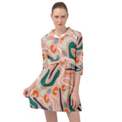 Organic Forms And Lines Seamless Pattern Mini Skater Shirt Dress