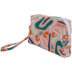 Organic Forms And Lines Seamless Pattern Wristlet Pouch Bag (small)