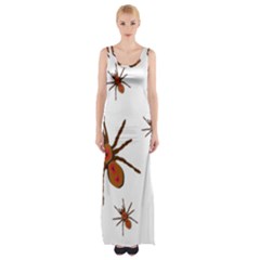 Insect Spider Wildlife Thigh Split Maxi Dress